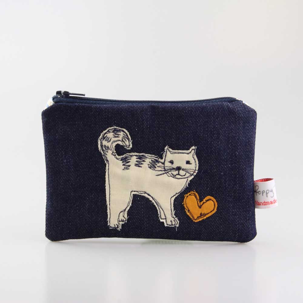 Poppy Treffry Cat Embroidered Pouch
