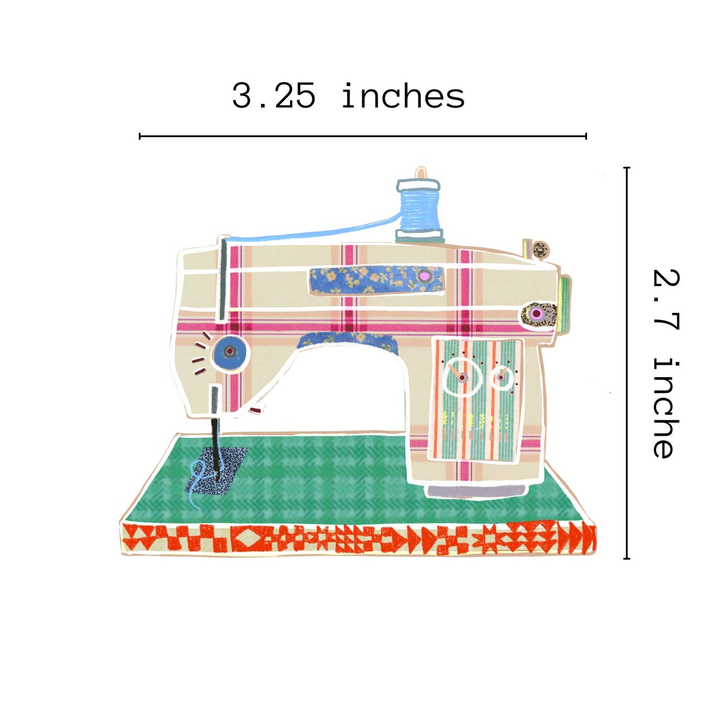 Retro Sewing Machine Sticker | Waterproof Vinyl