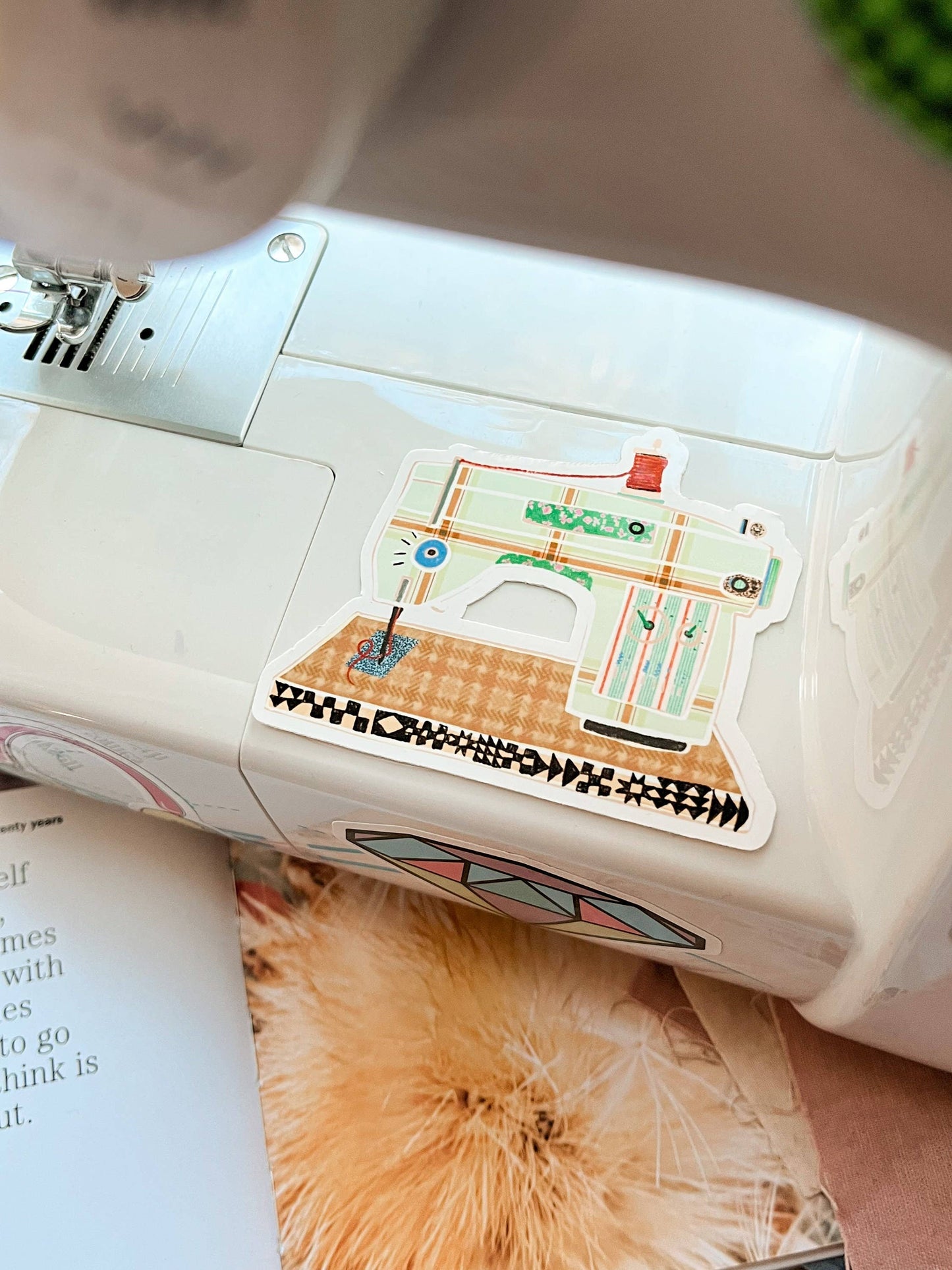 Retro Sewing Machine Sticker | Waterproof Vinyl