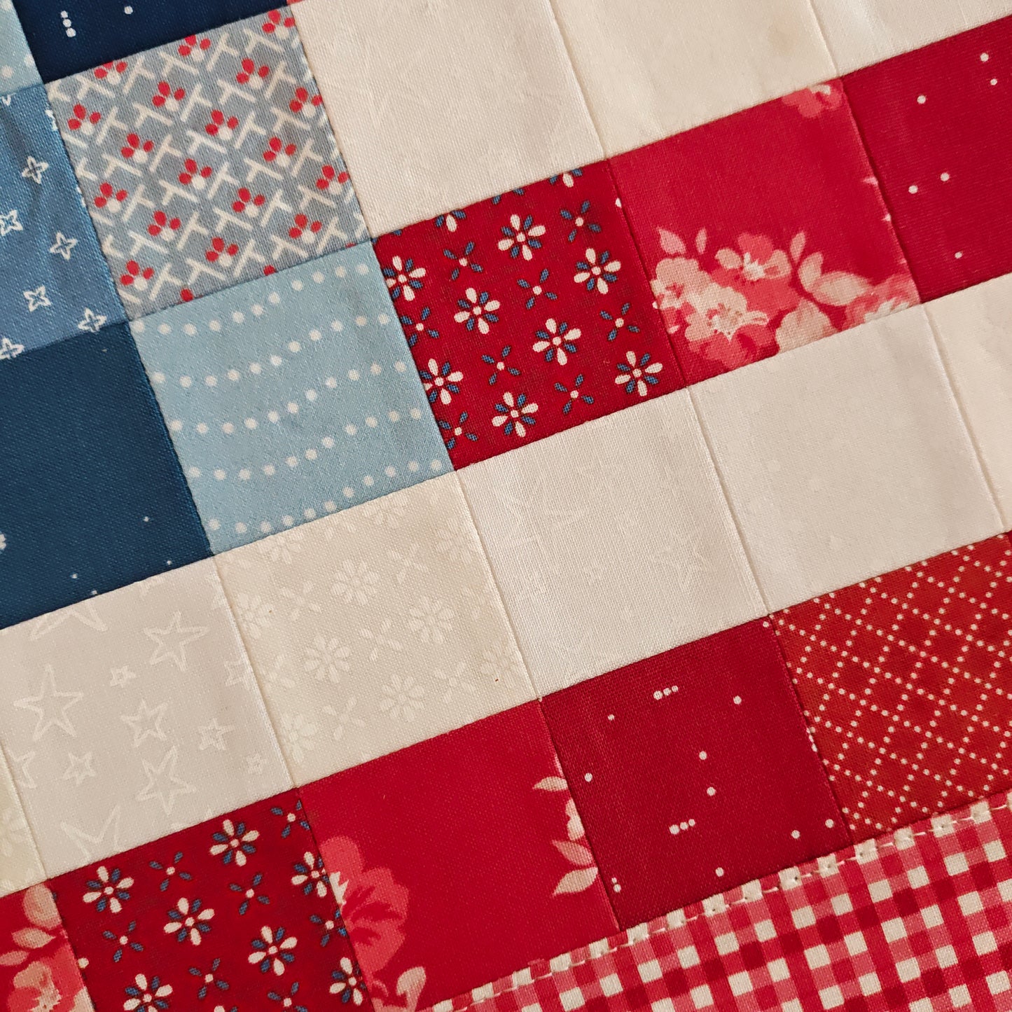 MADE TO ORDER Patchwork Project Bag | 13.5" Wide x 11" Tall | "Americana"