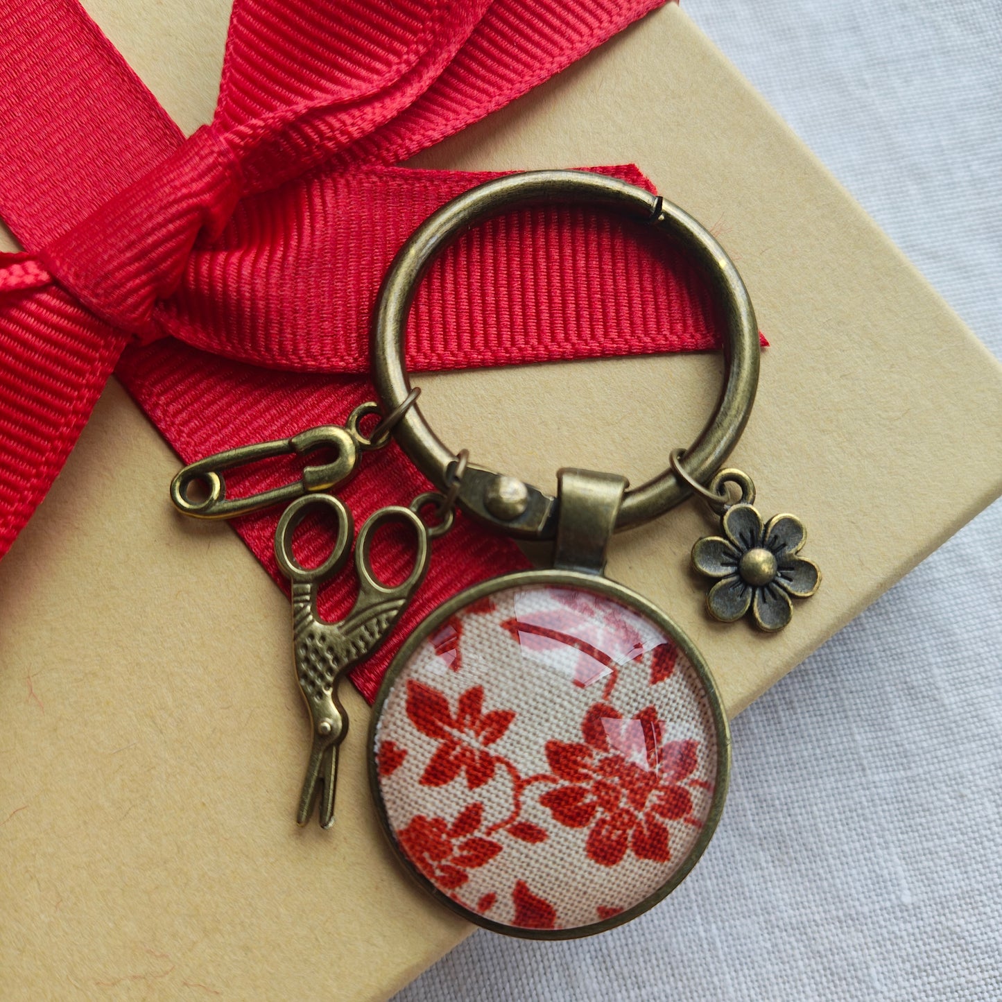 French General Fob with Scissors & Pin Charm