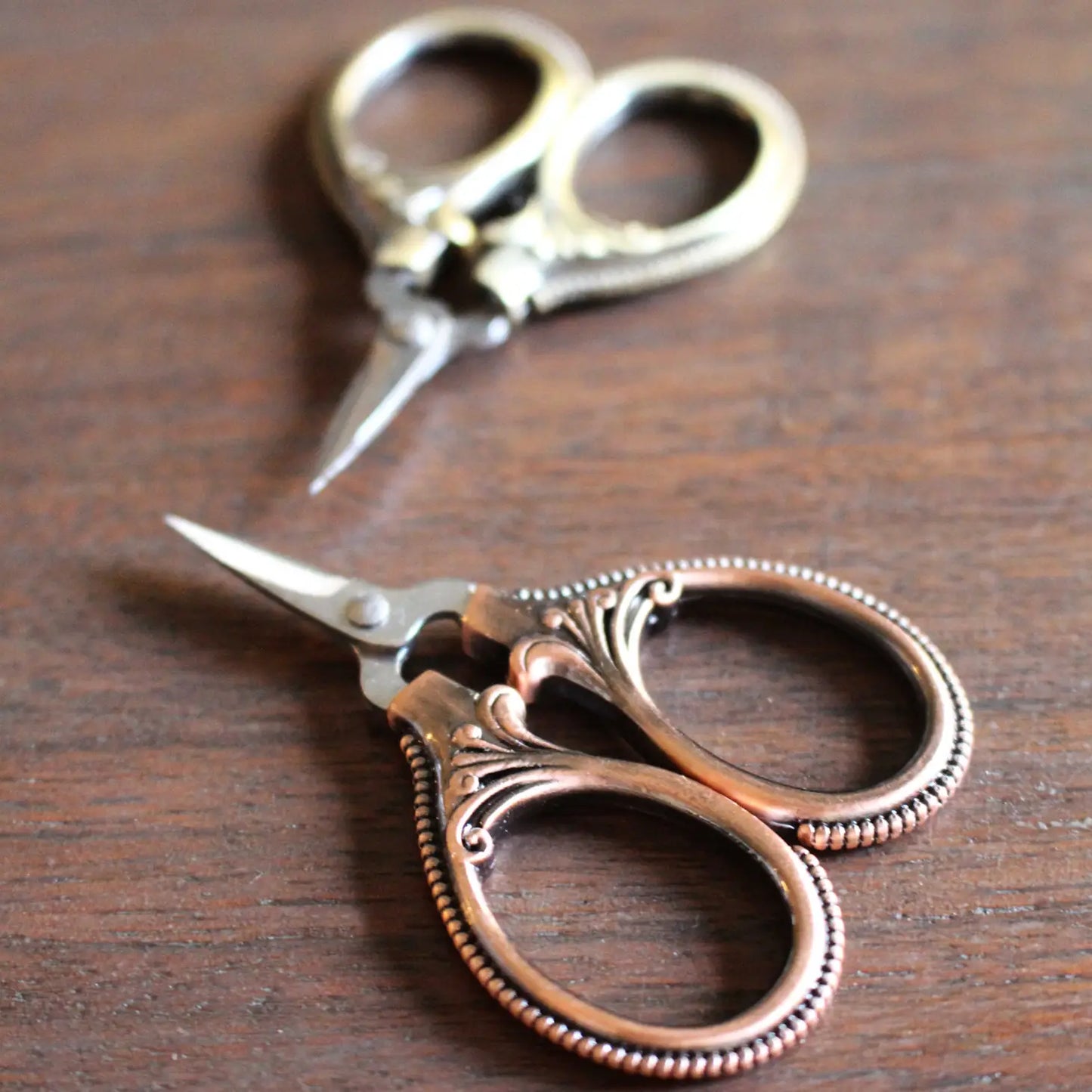 Mini Embroidery Scissors Antique Copper Color - 2 1/4 inch long