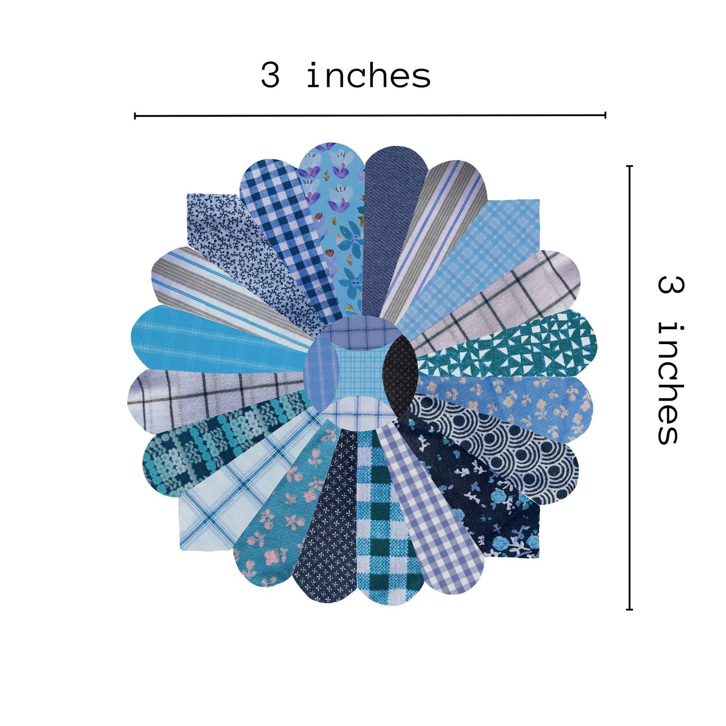 Blue Quilt Flower Sticker | Waterproof Vinyl