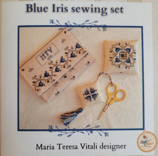 "Blue Iris" Sewing Set CHART | MTV Cross Stitch Designs | Needlework Marketplace Release