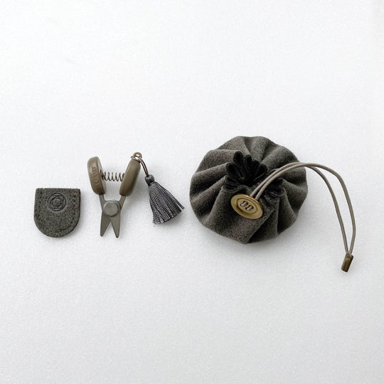 Cohana Mini Scissors & Mini Drawstring Pouch Set | Gray
