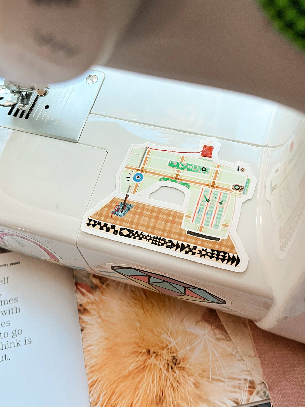 Sewing Machine Plug Sticker Retro Sewing Machine Sticker | Waterproof Vinyl – Patchwork and Poppies ...