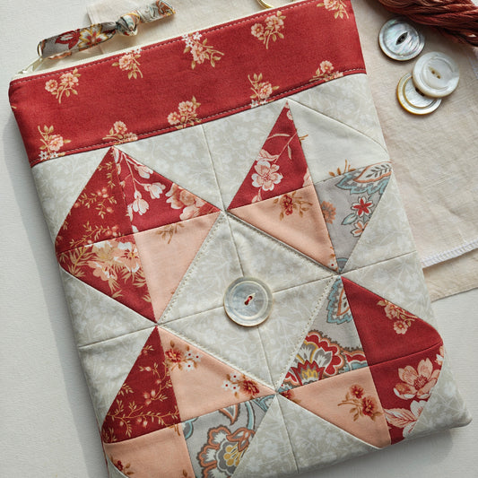 MADE TO ORDER Petite Project Bag 8" x 10" with Mother of Pearl Button