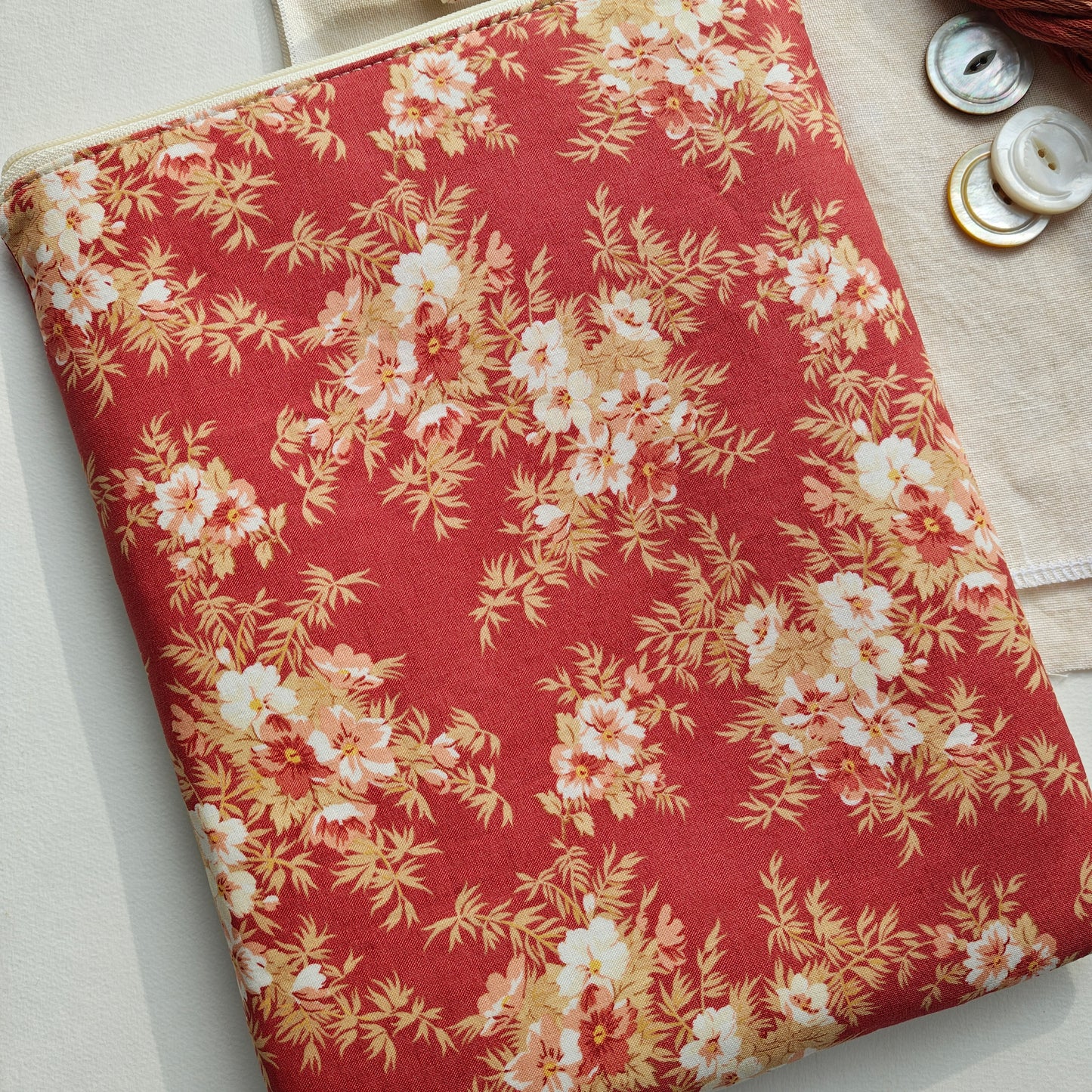 MADE TO ORDER Petite Project Bag 8" x 10" with Mother of Pearl Button