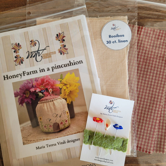 Honey Farm in a Pincushion KIT | MTV Cross Stitch Designs | Needlework Marketplace Release