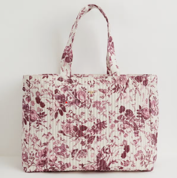 Rambling Rose Quilted Cotton Tote