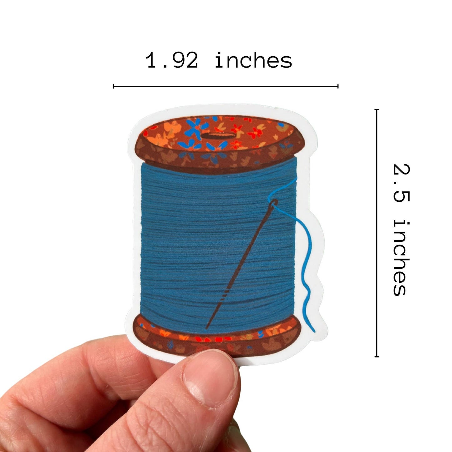 Blue Spool Of Thread Sticker | Waterproof Vinyl