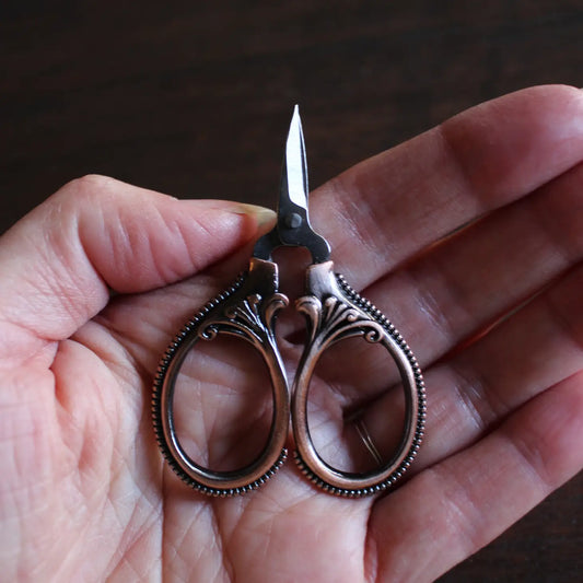 Mini Embroidery Scissors Antique Copper Color - 2 1/4 inch long