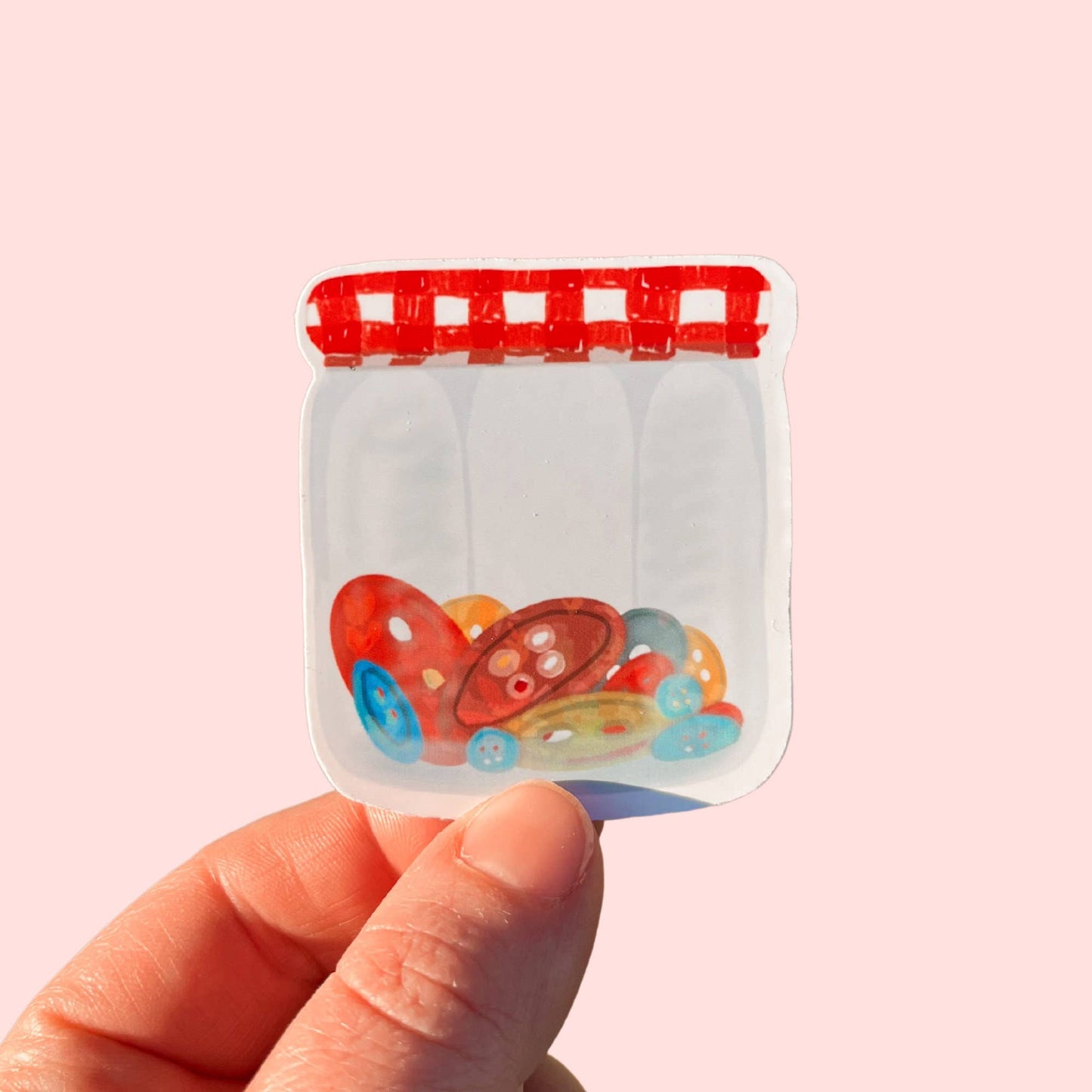 Jar Of Buttons Sticker | Waterproof Vinyl