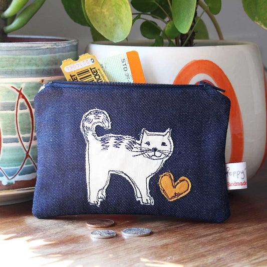 Poppy Treffry Cat Embroidered Pouch