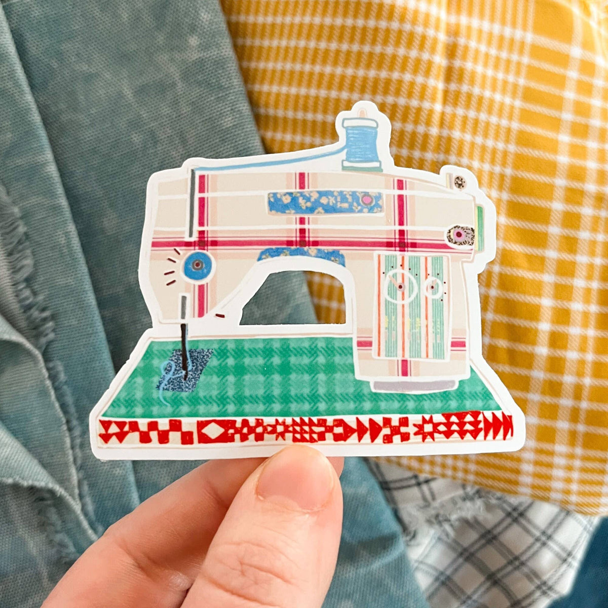 Sewing Machine Plug Sticker Retro Sewing Machine Sticker | Waterproof Vinyl – Patchwork and Poppies ...
