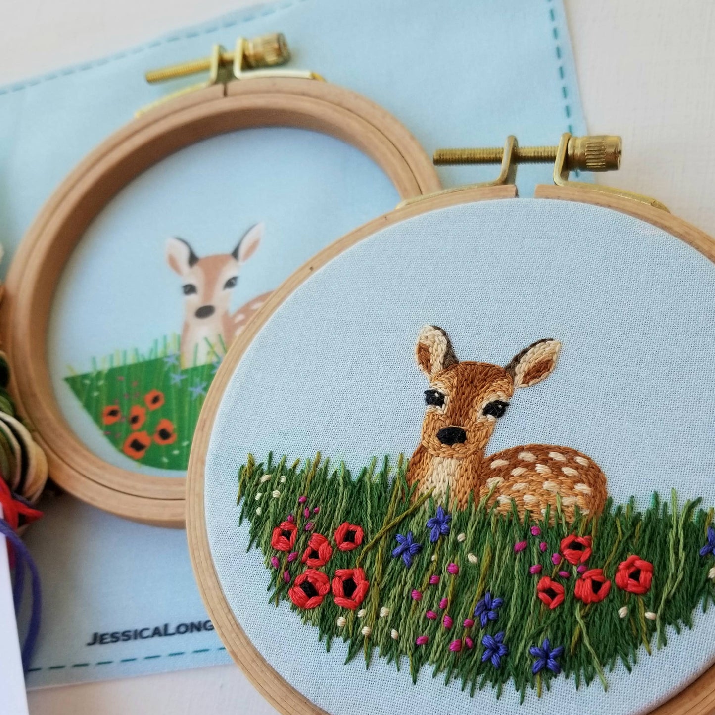 Wildflower Fawn Beginner Embroidery Kit | Jessica Long Embroider