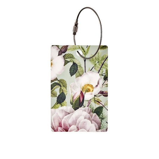 "Rose Flower Garden" Luggage Tag on Green