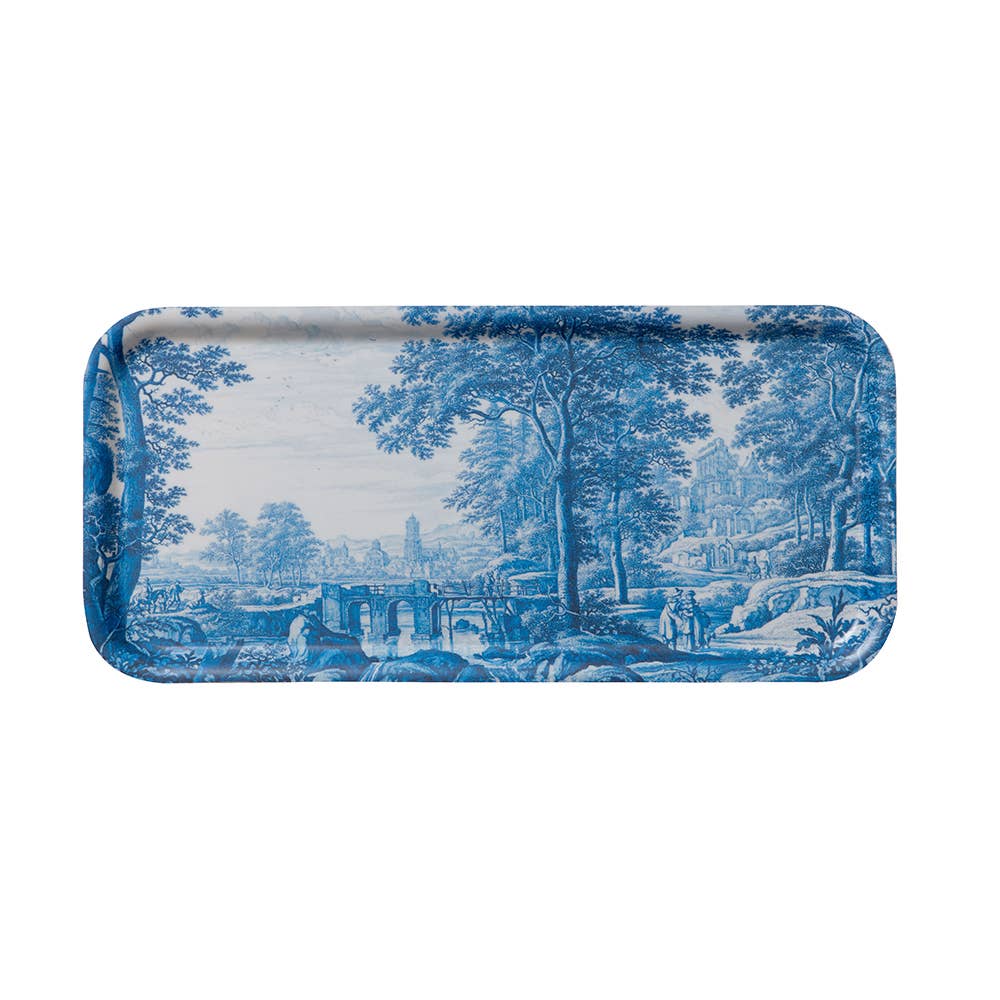 "Blue Landscape" Tray | Made in Europe | Perfect for Silk Thread Spools & Stitching Notions