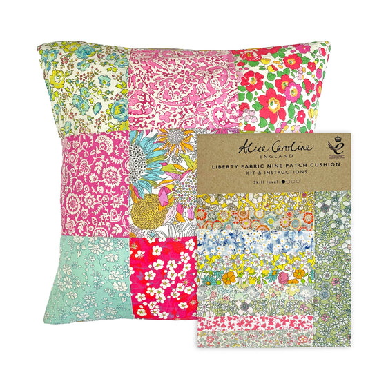 Liberty Tana Lawn Fabric Mixed Colors Nine Patch Cushion Kit - CHOOSE YOUR FABRIC PACK