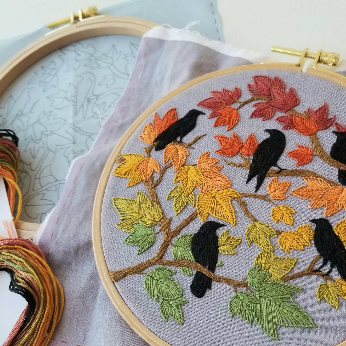 Autumn Birds Embroidery Kit | Jessica Long Embroidery