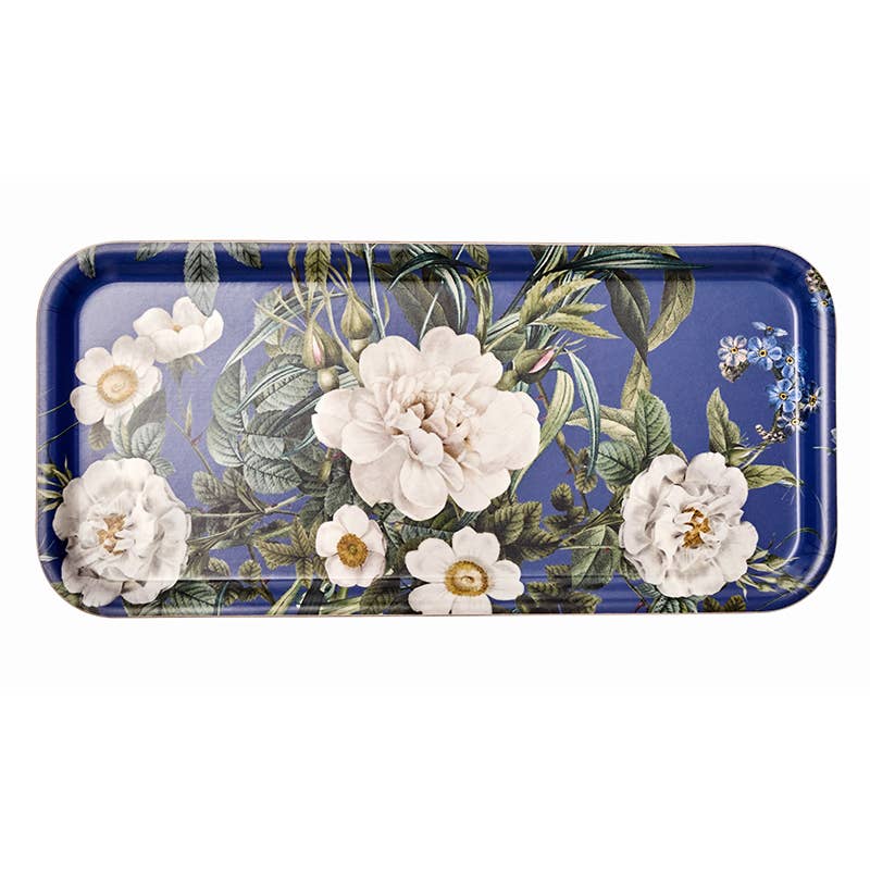 "Blue Flower Garden" Tray | Made in Europe | Perfect for Thread Spools & Stitching Notions