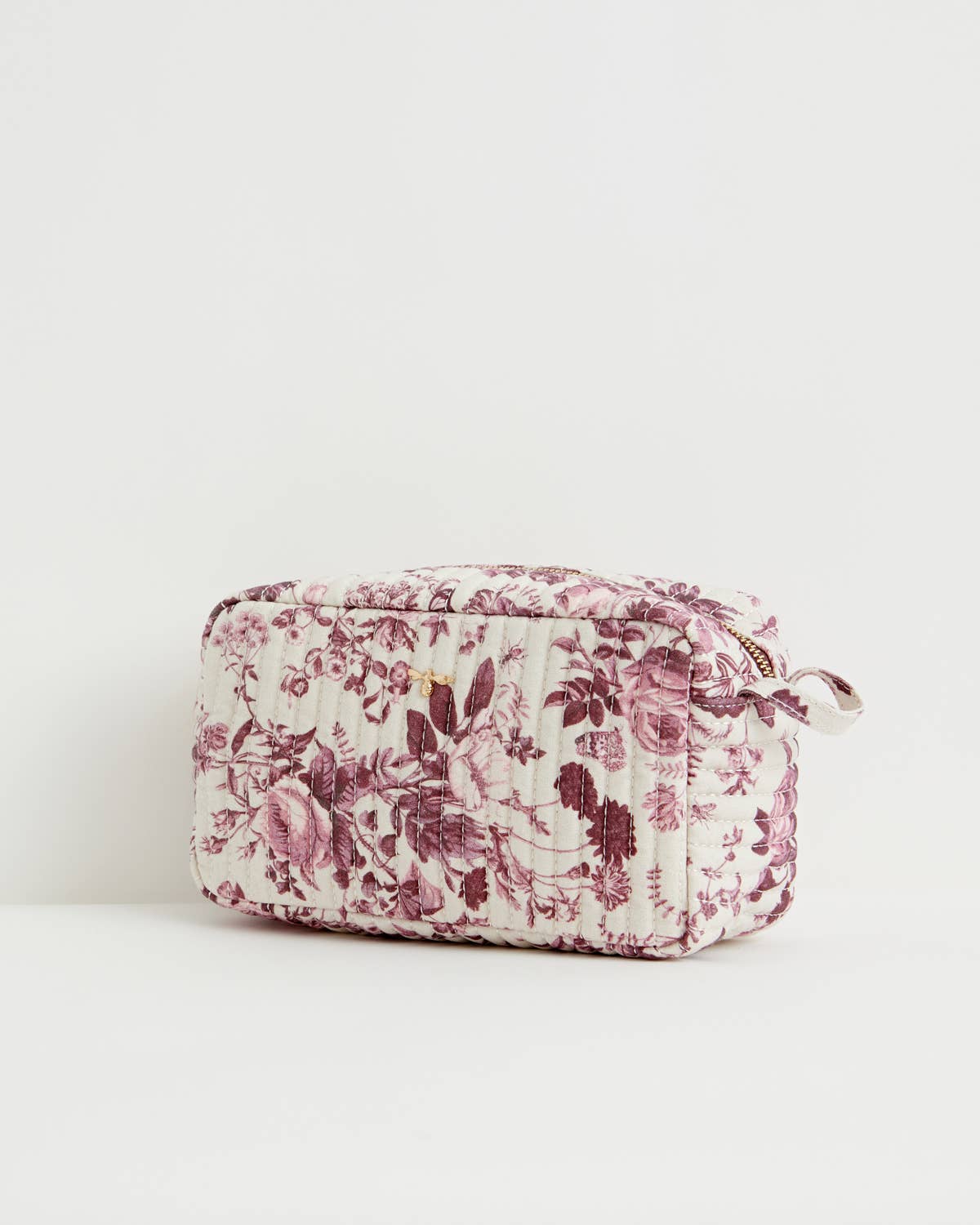 Rambling Rose Plum Quilted Cotton Notions Pouch